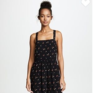 Black Flower Toss Smocked Crop Jumpsuit